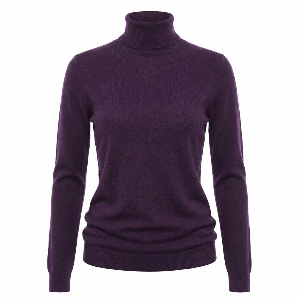 C by Bloomingdale’s Cashmere Turtleneck Plum Sweater Women’s